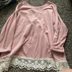 M pink long sleeve sweater